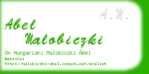 abel malobiczki business card