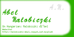 abel malobiczki business card
